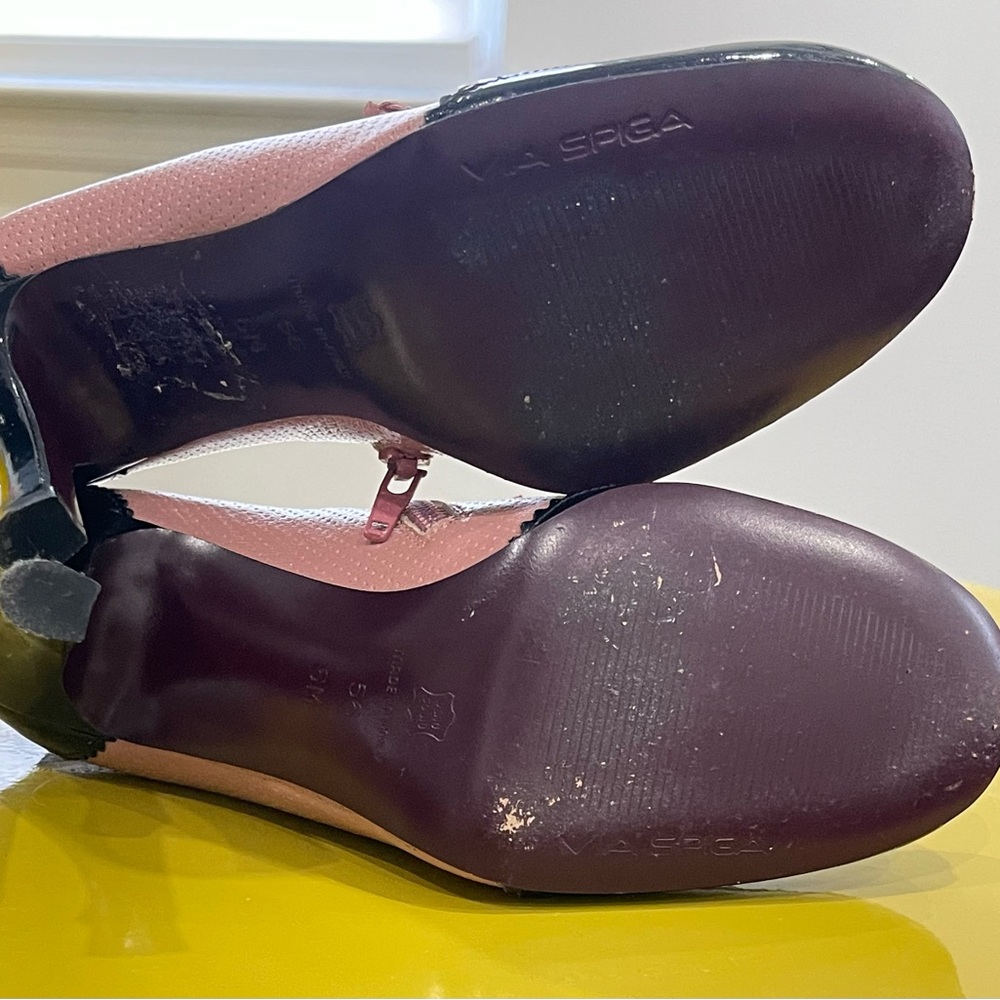 Vintage VIA  SPIGA  pink and black shoes! - Picture 7 of 9